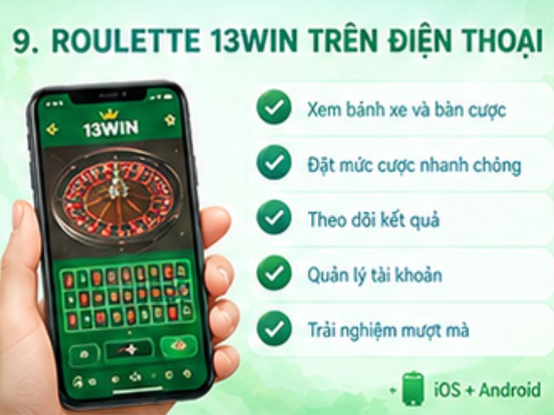 Chơi Roulette 13WIN trên điện thoại