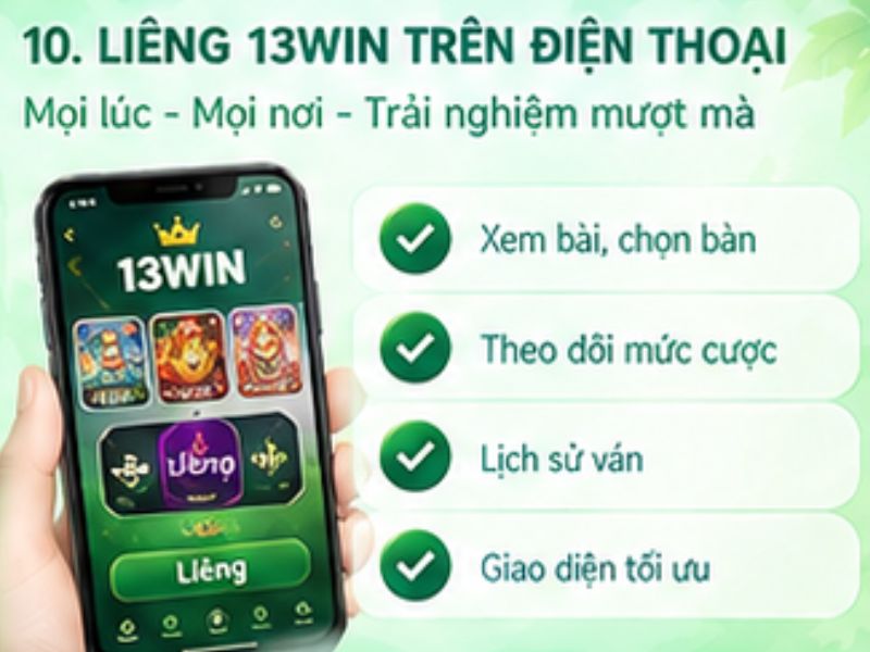Liêng 13WIN trên điện thoại
