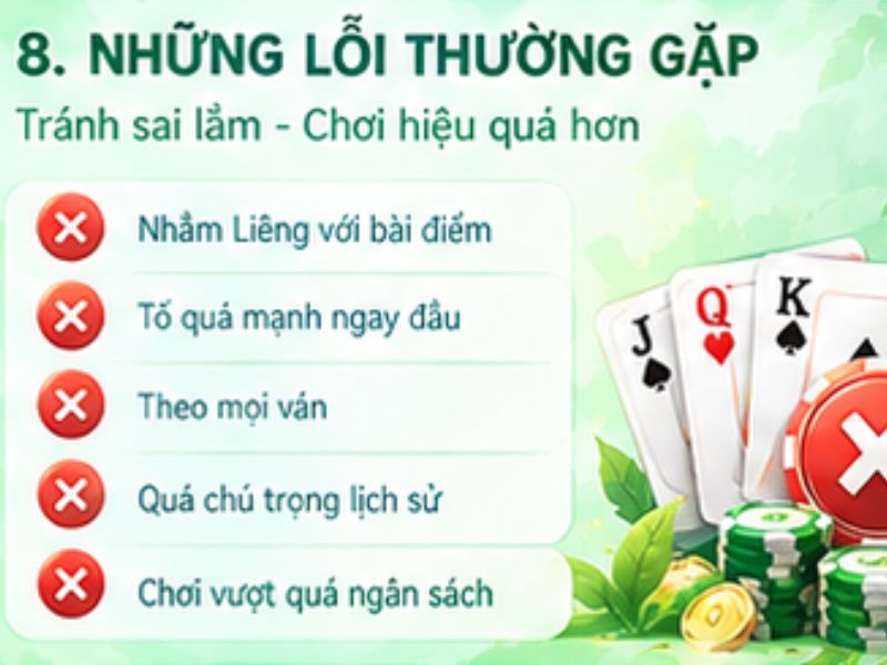 Những lỗi người mới thường mắc khi chơi Liêng